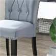 Pemberly Row Contemporary Velvet Tufted Dining Chair Set of 2 in Gray