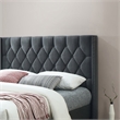 Pemberly Row Modern Fabric Tufted Queen Platform Bed in Charcoal Gray