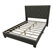 Pemberly Row Modern Fabric Tufted Queen Platform Bed in Charcoal Gray