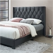 Pemberly Row Modern Fabric Tufted Queen Platform Bed in Charcoal Gray