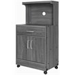 Pemberly Row Modern Kitchen Wooden Microwave Cart in Gray