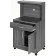 Pemberly Row Modern Kitchen Wooden Microwave Cart in Gray