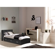 Pemberly Row Transitional Manufactured Wood Twin Captains Bed in Black