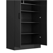 Pemberly Row Two Doors Modern Wood Armoire Wardrobe Cabinet in Black