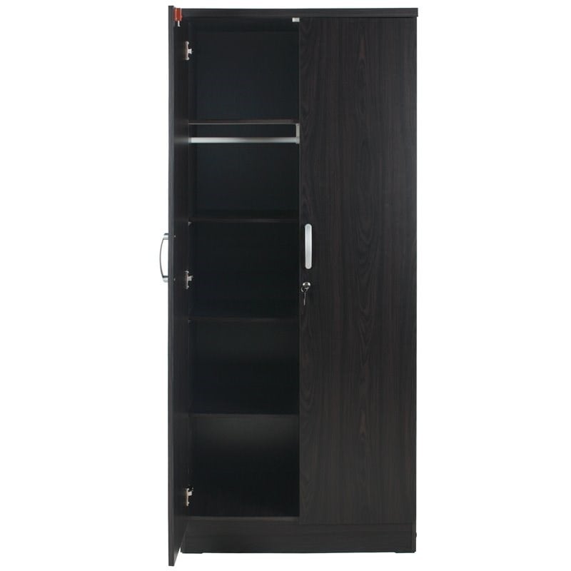 Pemberley Row Laminated Engineered Wood Tobacco Armoire Rectangular Stain Resistant 72