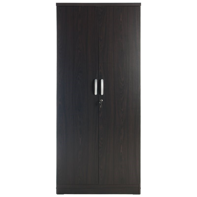 Pemberley Row Laminated Engineered Wood Tobacco Armoire Rectangular Stain Resistant 72