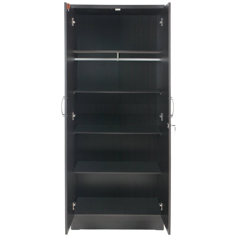 Pemberley Row Laminated Engineered Wood Tobacco Armoire Rectangular Stain Resistant 72
