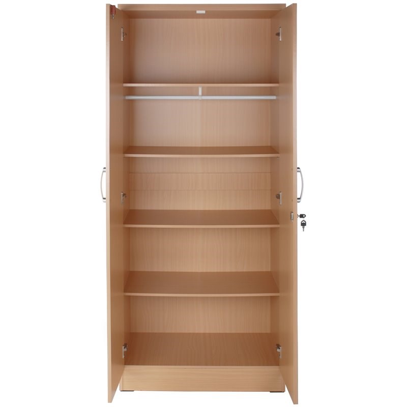 Pemberley Row Engineered Wood Maple Wardrobe Cabinet Rectangular 72