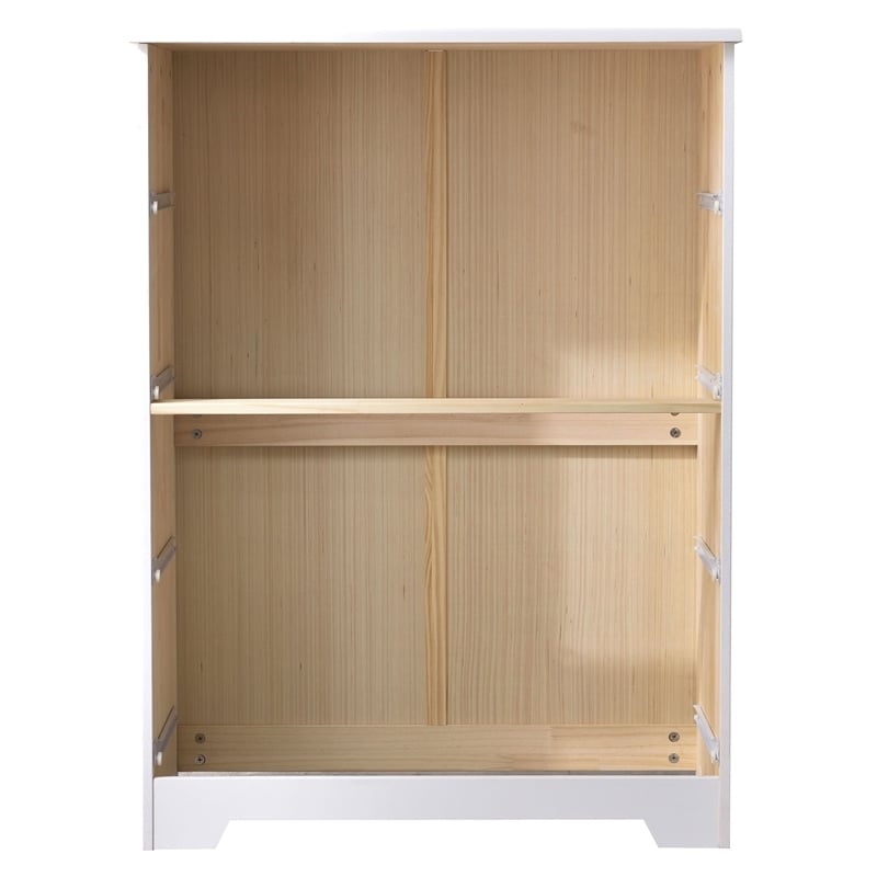 Pemberly Row Modern 4-Drawer Solid Pine Wood Chest Dresser in White