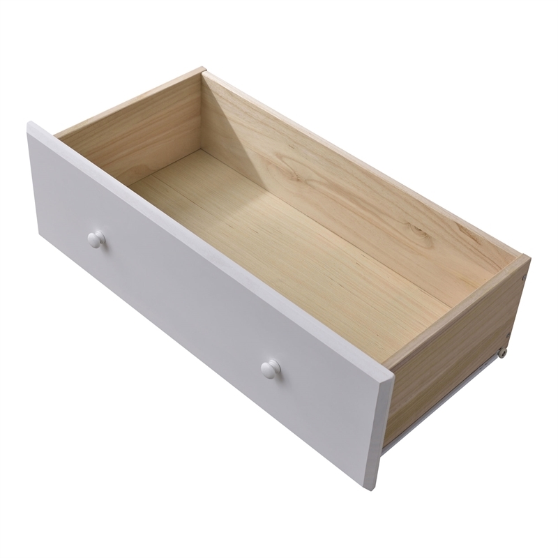 Pemberly Row Modern 4-Drawer Solid Pine Wood Chest Dresser in White