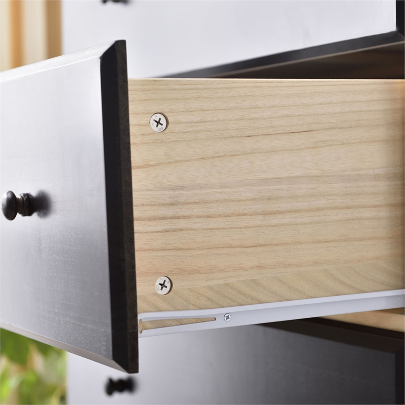 Pemberly Row Modern 4-Drawer Solid Pine Wood Chest Dresser in Tobacco