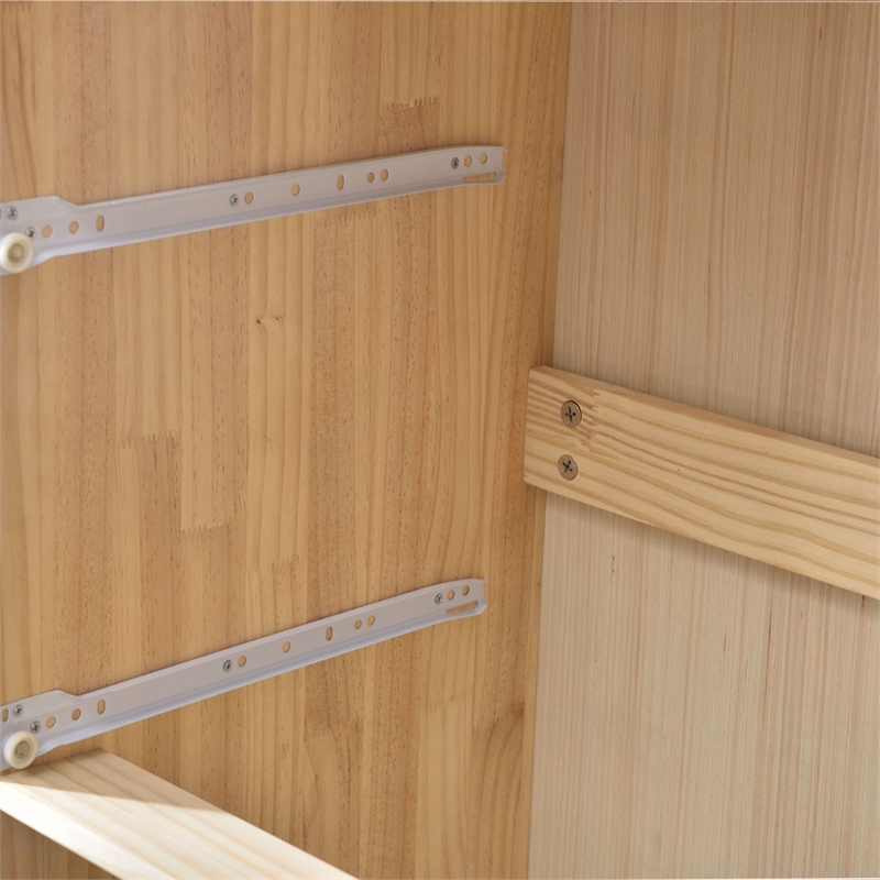 Pemberly Row Modern 4-Drawer Solid Pine Wood Chest Dresser in Tobacco