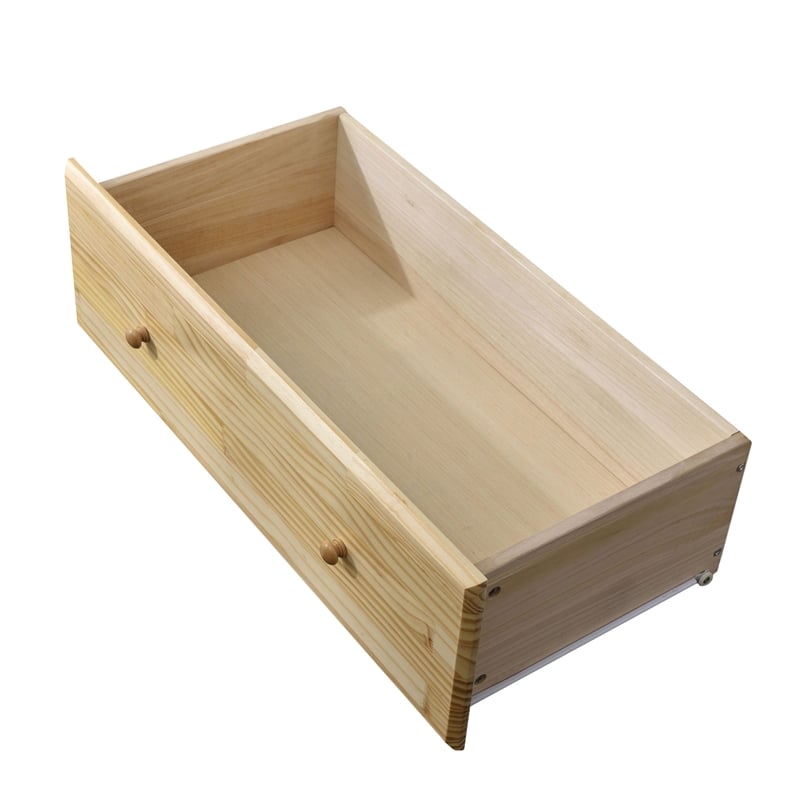 Pemberly Row Contemporary 5-Drawer Solid Pine Wood Chest Dresser in Natural