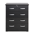 Pemberly Row Modern 4 Drawer Chest Wooden Dresser with Lock in Tobacco
