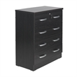 Pemberly Row Modern 4 Drawer Chest Wooden Dresser with Lock in Tobacco