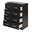 Pemberly Row Modern 4 Drawer Chest Wooden Dresser with Lock in Tobacco