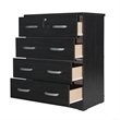 Pemberly Row Modern 4 Drawer Chest Wooden Dresser with Lock in Tobacco