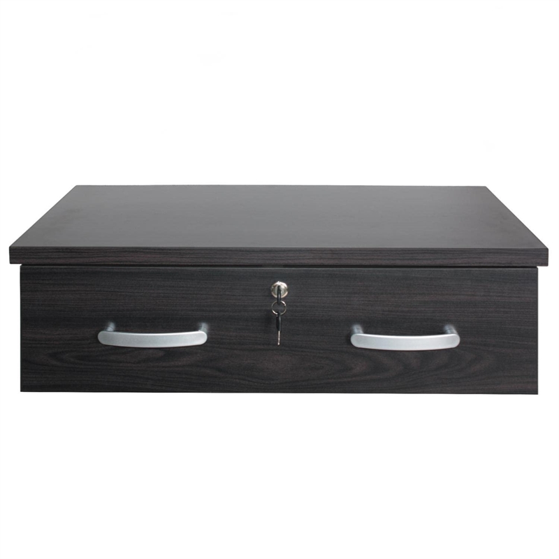 Pemberly Row Modern 4 Drawer Chest Wooden Dresser with Lock in Tobacco