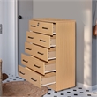 Pemberly Row Modern 5-Drawer Engineered Wood Chest Dresser with Lock in Maple
