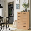 Pemberly Row Modern 5-Drawer Engineered Wood Chest Dresser with Lock in Maple