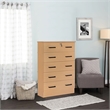 Pemberly Row Modern 5-Drawer Engineered Wood Chest Dresser with Lock in Maple