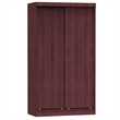 Pemberly Row Modern Modern Wood Double Sliding Door Wardrobe in Mahogany