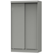 Pemberly Row Modern Modern Wood Double Sliding Door Wardrobe in Light Gray