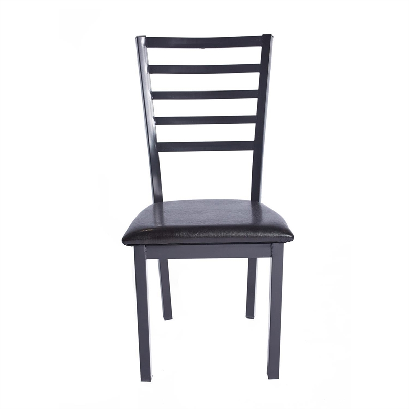 Pemberly Row Contemporary Set of 4 Stackable Metal Dining Chairs in Black