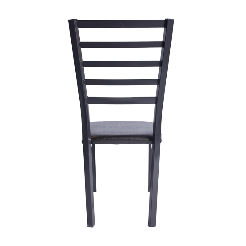 Pemberly Row Contemporary Set of 4 Stackable Metal Dining Chairs in Black
