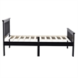 Pemberly Row Modern Solid Wood Platform Pine Twin Bed in Black