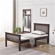 Pemberly Row Modern Solid Wood Platform Pine Twin Bed in Mahogany