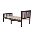 Pemberly Row Modern Solid Wood Platform Pine Twin Bed in Mahogany