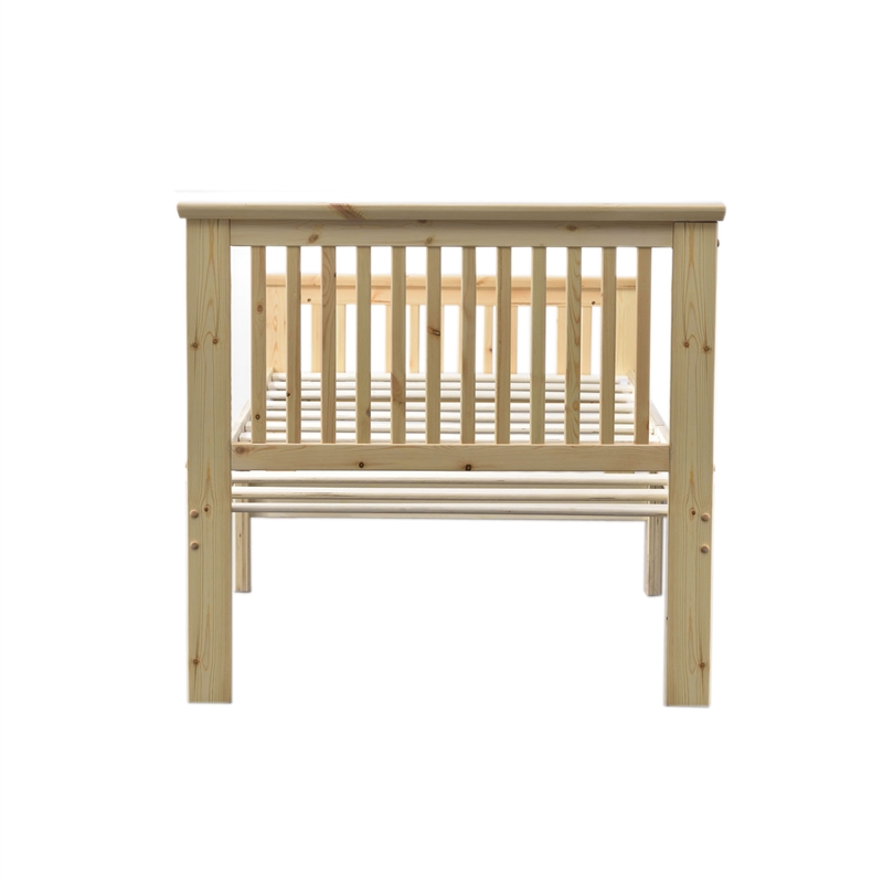 Pemberly Row Modern Solid Wood Platform Pine Twin Bed in Natural