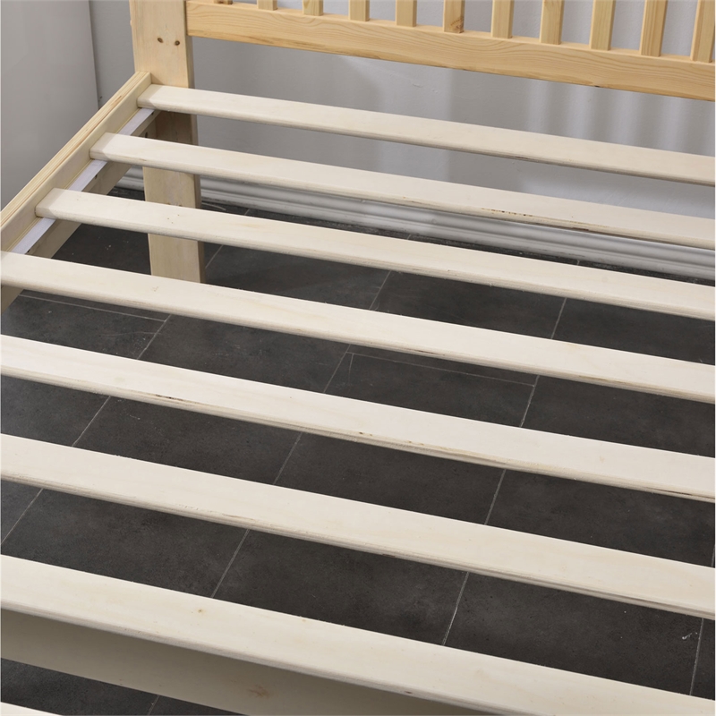 Pemberly Row Modern Solid Wood Platform Pine Twin Bed in Natural