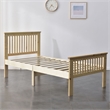 Pemberly Row Modern Solid Wood Platform Pine Twin Bed in Natural