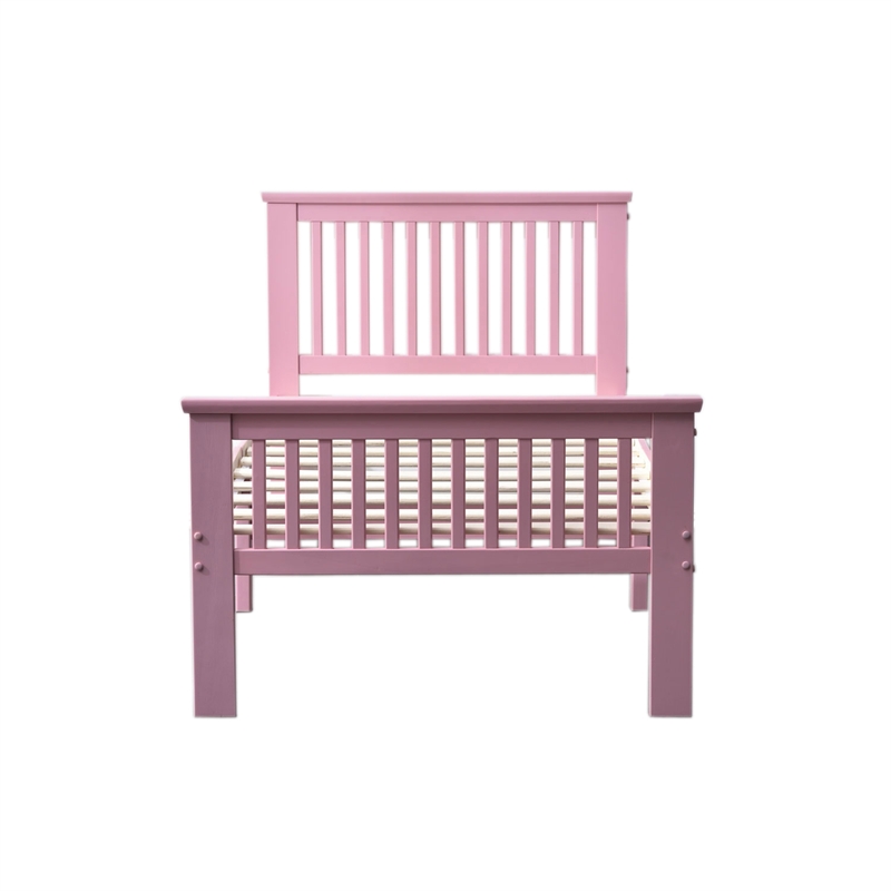 Pemberly Row Modern Solid Wood Platform Pine Twin Bed in Pink