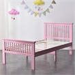 Pemberly Row Modern Solid Wood Platform Pine Twin Bed in Pink