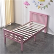 Pemberly Row Modern Solid Wood Platform Pine Twin Bed in Pink