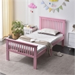 Pemberly Row Modern Solid Wood Platform Pine Twin Bed in Pink