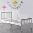 Pemberly Row Modern Solid Wood Platform Pine Twin Bed in White