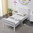 Pemberly Row Modern Solid Wood Platform Pine Twin Bed in White