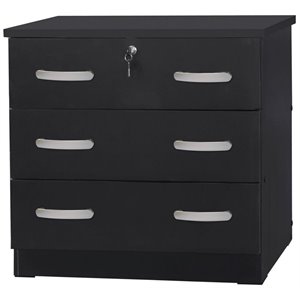 pemberly row contemporary/modern wooden 3 drawer chest bedroom dresser