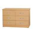 Pemberly Row Modern 6 Drawer Engineered Wood Bedroom Dresser in Beech