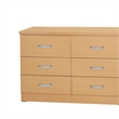 Pemberly Row Modern 6 Drawer Engineered Wood Bedroom Dresser in Beech