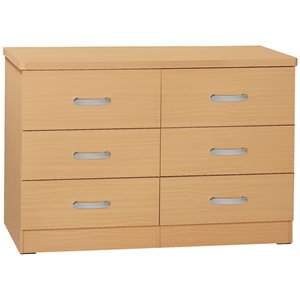 pemberly row contemporary/modern 6 drawer engineered wood bedroom dresser