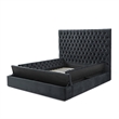 Pemberley Row Velvet Black Platform Bed Rectangular Storage 66