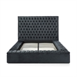 Pemberley Row Velvet Black Platform Bed Rectangular Storage 66