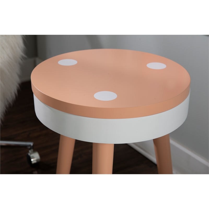 Pemberly Row Modern Wood Side Table in Orange