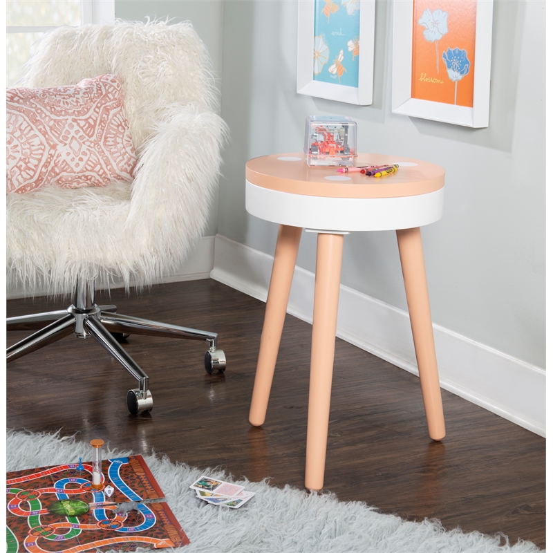 Pemberly Row Modern Wood Side Table in Orange