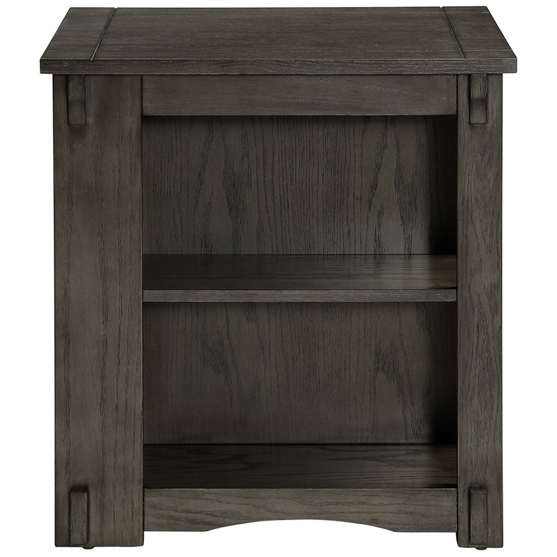 Pemberly Row Transitional Wood Side Table in Gray